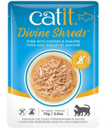 Catit Divine Shreds: Tuna, Chicken, and Wakame Gourmet Cat Food Pouch - £3.12 GBP