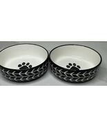 2 Signature Housewares 5"R x 1.5"D Black  Arrow Food Water Pet Dog Bowl New - $24.70