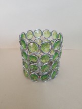 Avon Sparkle Birthstone Colored Votive Tea Light Holder Green August No box - £5.46 GBP