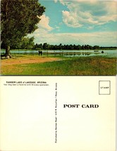 Arizona Lakeside Rainbow Lake Fishing Boat Horse Blue Sky Trees Vintage Postcard - £7.51 GBP