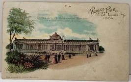 St Louis Mo Worlds Fair 1904 US Government Building Tinseled udb Postcard D13 - £5.93 GBP