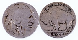 Lote De Dos 1919 Buffalo Cinco Centavos (D + S) En VG Estado,Natural Color - £41.53 GBP