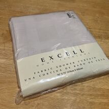 Excell Fabric Shower Curtain Light Brown Tan Embossed Check  70” X 72“ NOS - $27.87 CAD
