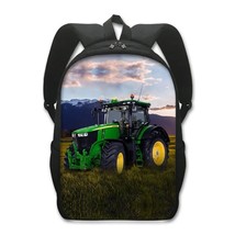 16 Inch Farming Tractor Print Backpack for Teenager School Bags Children Casual  - £114.36 GBP