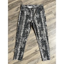 Zara Snake Print Raw Hem Z1975 Denim Size 10 Black White Skinny - $11.64