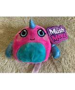 NEW MushMeez Pink Blue Fleece Natalie Narwhal Whale 6” Mushy Stuffed Ani... - $11.42 CAD