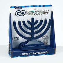 "Go Menorah"™ - Light It Anywhere - Navy Sz: 6.00" l x 1.60" w x 5.00" h - $17.82