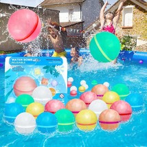 18Pcs Silicone Water Balloons,Refillable Water Bombs Quick Fill,Reusable... - £32.75 GBP