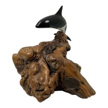 John Perry Orca Killer Whale Sculpture Figurine Statue Burl Wood Burlwood Ocean - £32.02 GBP