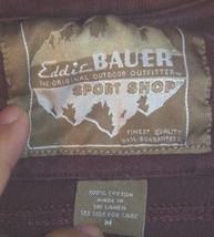 Eddie Bauer Original Outdoor Red Burgundy Long Sleeve 100% Cotton Shirt M - £15.94 GBP