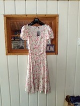 NWT Polo Ralph Lauren Elizabeth Floral Sweet Pea Linen Midi Dress Size 12 - £138.48 GBP