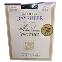 Kathy Lee Daysheer Pantyhose Queen Size 4x Black Sheer Sandalfoot Perfec... - $11.87