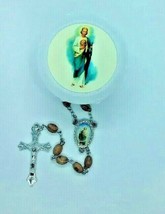 Saint Jude Rosary Olive Wood Jerusalem San Judas Rosario Catholic necklace Medal - £11.77 GBP