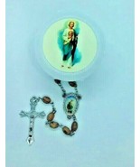 Saint Jude Rosary Olive Wood Jerusalem San Judas Rosario Catholic neckla... - $20.20 CAD