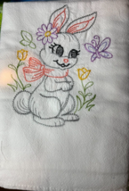 1 Dishtowel Tea Towel Towels Bunny Rabbit Spring Easter 100% Cotton 32&quot; x36&quot; NEW - £11.72 GBP