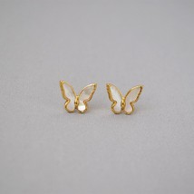 Peri&#39;sBox Colorful Butterfly Earrings Crystal Gold Small Hoop Earrings for Women - £7.88 GBP