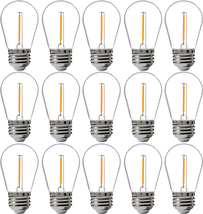 FLSNT 15 Pack Outdoor LED Replacement Bulbs for String Light, S14 LED Hanging Li - £15.34 GBP