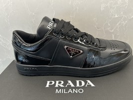 NEW - Prada Downtown Leather Black White Patent Men’s Sneaker Shoes US 8... - $1,216.84 CAD