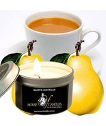 White Tea &amp; French Pears Eco Soy Wax Scented Tin Candles, Vegan, Hand Po... - £11.95 GBP+
