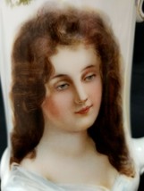 Hand Painted Beautiful Woman Malmaison Porcelain 8&quot; Handled Pitcher Lovely Girl - £14.39 GBP
