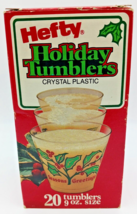 Vintage 80&#39;s Hefty Holiday Tumblers Crystal Plastic 20 Count - £7.93 GBP