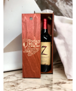 Engraved Wood Wine Box Today Will be a Wine Day Home Décor - €29,94 EUR