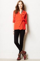 Nwt Anthropologie Celesta Boiled Wool Orange Sweater Jacket By Sparrow L - £70.76 GBP