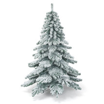 6Ft Snow Flocked Artificial Christmas Tree PVC Hinged Alaskan Pine Tree Holiday - £108.68 GBP