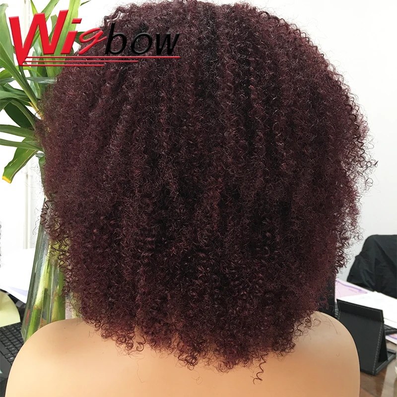 99J Curly Human Hair Wig Peruvian Hair Wigs For Women Short Kinky Curly Wig 18 - £31.75 GBP+