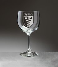 Kenney Irish Coat of Arms Red Wine Glasses - Set of 4 (Sand Etched) - $68.00