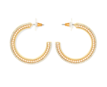 SUGAR FIX by BaubleBar Large Pearl and Crystal Hoop Earrings (Nickel Fre... - $9.49