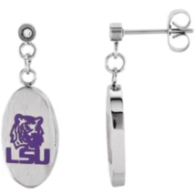 Louisiana State Tigers Logo Stainless Steel Dangle Earrings - $53.89