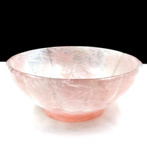 Hand Crafted Natural Rose Quartz Carved 1185 Ct Gemstone Round Bowl Home... - £398.67 GBP