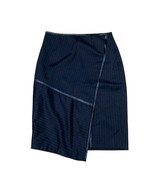 White House Black Market Women 6 Skirt Midi Asymmetric Pin Stripe Wool-B... - $32.60 CAD