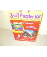 VTG MASTERPIECE 3 IN 1 PUZZLE KIT PLUS WHISTLE STOP JIGSAW PUZZLE MAT GL... - $5.18