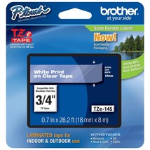 Genuine Brother 3/4&quot; (18Mm) White On Clear Tze P-Touch Tape For Brother Pt-1830, - £30.76 GBP