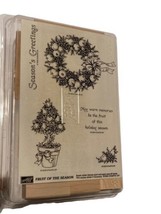 NEW! Stampin&#39; Up Rubber Wood Unmounted Stamps Fruit of the Season 1999 R... - £19.70 GBP
