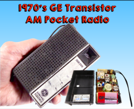 1970&#39;s GE Pocket Radio, AM Only, Model 7-2705-C Working, New Battery, Ea... - $17.99