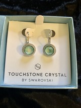 Touchstone Crystal by Swarovski Aqua Round Drop Earrings - £38.50 GBP