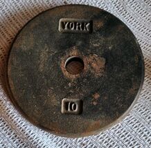Vintage York 1 Inch Hole 10 Pound Weight Plate Lifting Work Out Gym Equi... - $19.99