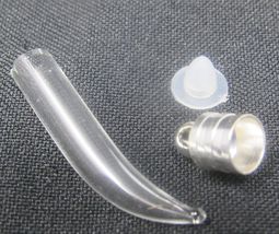 Tusk Italian Horn Clear Glass Vial 1in Bottle Charm Cremation Ashes Pend... - $10.88