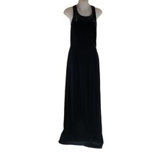 Alex Evenings Sleeveless Maxi Dress Black Womens Sz 8 M Velvet Criss Cross Back - £29.87 GBP