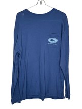 Southern Lure Men&#39;s Fishing Shirt Long Sleeve UPF50 Crew Neck Cotton Blue Medium - $13.79