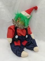 Vintage 8&quot; Clown With Red And Blue Overalls With Red Cap Outfit Doll - £21.91 GBP