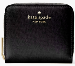 Kate Spade Staci Small ZipAround Wallet Black Leather KG035 NWT $139 Retail FS - £47.61 GBP