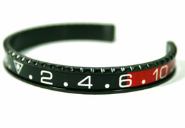 Digital Speed O Meter Style Black Cuff Bracelet, Red Black Coke Gmt Bezel - £14.64 GBP