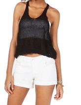 Hooked Up by IOT Juniors Sleeveless Knit Mesh Top Color Black Size XS - £20.35 GBP
