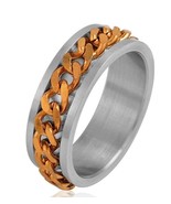 Men Wedding Ring Fidget Spinner Chain Reliever Stainless Steel  SIZE 12 - £34.64 GBP