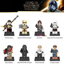 8pcs Star Wars Chirrut Imwe Jyn Erso Orson Krennic Hovertank Pilot Minifigures - $320.22 MXN