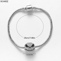 Harong Jack Bangle Chain Link Bracelet Enamel Crystal Charm Bracelet Women Bead  - £11.19 GBP